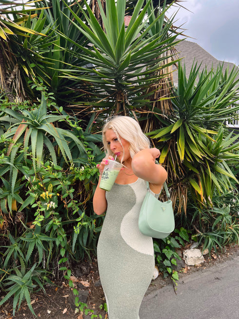 Stay Wavy Knit Dress// Olive